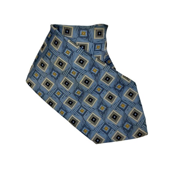 Jos. A. Bank Signature Collection Mens Geometric Blue Silk Tie - Picture 2 of 7